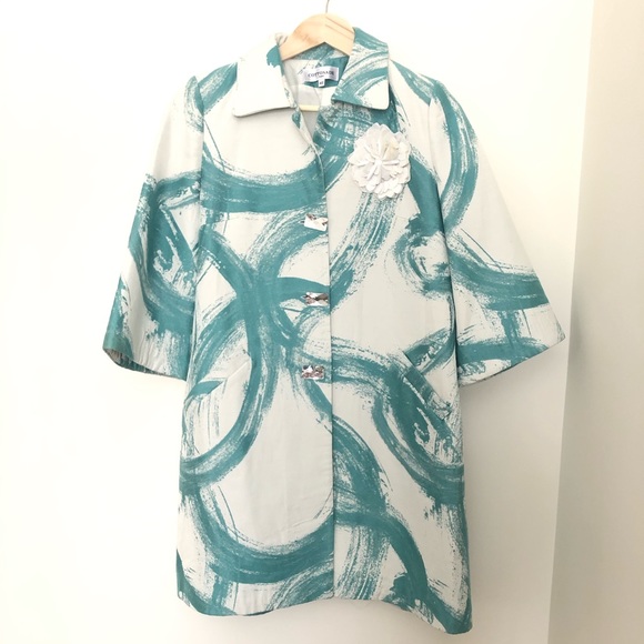 French Boutique Chic Spring Jacket Cottonade sz 10 - Picture 2 of 8